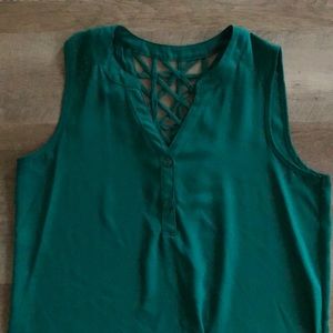 Teal sleeveless top